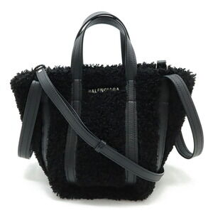 BALENCIAGA XS North South Shoulder Bag Tote Boa Leather Black